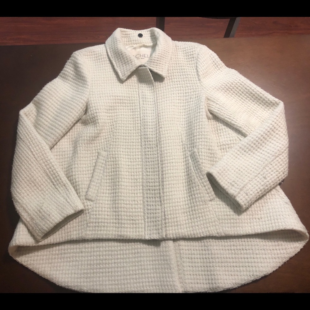 RACHEL Rachel Roy White Waffle Jacket M